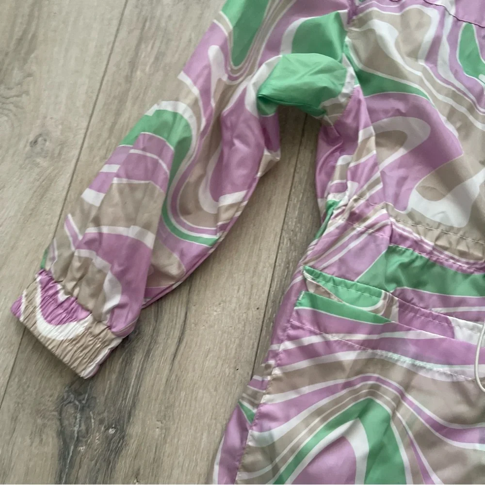 ASOS Design Printed Rain Jacket Pink and Green size 6 - Picture 9 of 9